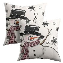 Capa de travesseiro Sweetshow Winter Black Snowman 55x55cm algodão Capa de travesseiro Sweetshow Winter Black Snowman 55x55cm algodão