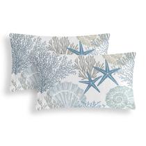 Capa de travesseiro Tritard Nautical Coastal 30x50cm Conjunto de 2 azuis