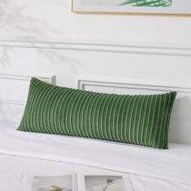 Capa de travesseiro UGASA Soft Boho Stripe Corduroy 36x90cm verde musgo
