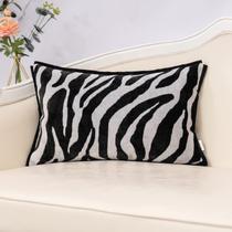 Capa de travesseiro Yangest Black Cut Velvet Zebra Print 30x50cm