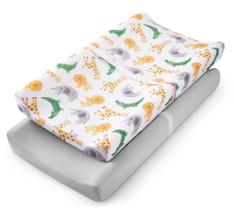 Capa de trocador TILLYOU, 81 x 41 cm, macia e respirável, pacote com 2 Capa de trocador TILLYOU, 81 x 41 cm, macia e respirável, pacote com 2