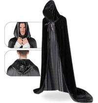 Capa de Vampiro Bruxa Drácula Halloween com Capuz