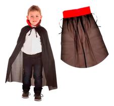 Capa de Vampiro Halloween Drácula Fantasia com gola 90cm Infantil