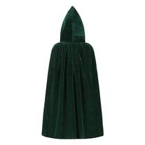 Capa de veludo com capuz para crianças KNELOR M Age 5-7 verde