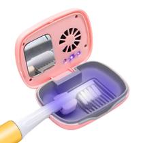 Capa de viagem para escova de dentes Becoolpet com função de secagem ao ar livre rosa