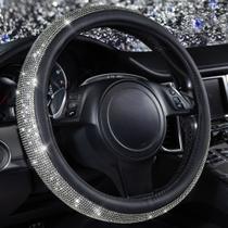Capa de volante CAR PASS Diamond Black Leather com strass
