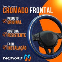 Capa de volante cromado frontal azul