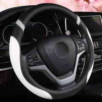 Capa de volante Cxtiy Leather para carro 38 cm branca feminina