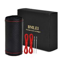 Capa de volante de carro BMLEI Universal em couro genuíno Capa de volante de carro BMLEI Universal em couro genuíno