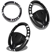 Capa de Volante de carro com massageador Universal cinza e preta veículos gol Fox uno mobi Fiesta