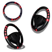 Capa de Volante de carro com massageador Universal vermelha e preta veículos gol Fox uno mobi Fiesta