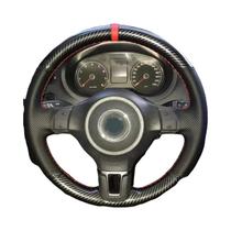 Capa De Volante De Carro Em Couro De Fibra De Carbono Antiderrapante Costurada À Mão Para Volkswagen Capa De Volante De Carro Em Couro De Fibra De Carbono Antiderrapante Costurada À Mão Para Volkswagen