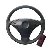 Capa De Volante De Carro Em Couro Microfibra Perfurado Preto Vermelho Azul Para BMW Série 5 E60 E61 Capa De Volante De Carro Em Couro Microfibra Perfurado Preto Vermelho Azul Para BMW Série 5 E60 E61