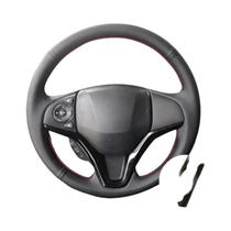 Capa De Volante De Carro Em Couro Perfurado Preto Para Honda Fit City Jazz HRV Vezel XRV 2014-2017 Capa De Volante De Carro Em Couro Perfurado Preto Para Honda Fit City Jazz HRV Vezel XRV 2014-2017