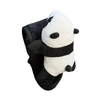 Capa De Volante De Carro Em Pelúcia De Panda Fofo, Capa De Cinto De Segurança De Inverno, Imitando
