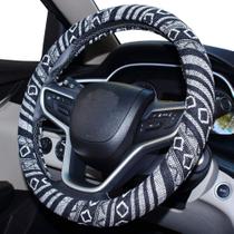 Capa de volante de carro SHIAWASENA Tecido de linho grosso 37-39 cm