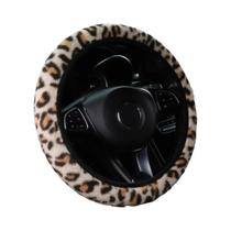 Capa De Volante De Pelúcia Macia Com Estampa De Leopardo, Quente E Sem Aro Para Carro