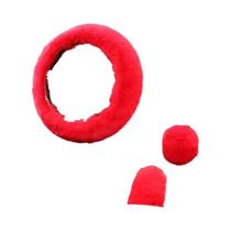 Capa De Volante E Freio De Mão Unissex Quente E Macia De Pelúcia 36cm Acessórios De Interior De