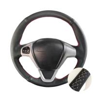 Capa De Volante Em Couro Microfibra Para Ford EcoSport Fiesta Costurada À Mão 2014-2017 Capa De Volante Em Couro Microfibra Para Ford EcoSport Fiesta Costurada À Mão 2014-2017
