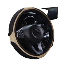 Capa De Volante Em Couro Respirável Com Malha Elástica 14.5-15 Polegadas Para Interior De Carro