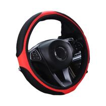 Capa De Volante Em Couro Respirável Com Malha Elástica Para Carros De 14.5-15 Polegadas