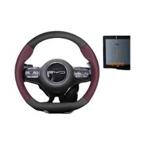 Capa De Volante Em Couro Respirável Com Textura De Fibra De Carbono Fosca Para Byd Dolphin Mini Seal