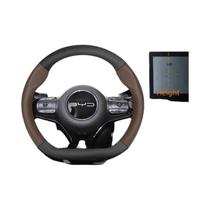 Capa De Volante Em Couro Respirável Com Textura De Fibra De Carbono Fosca Para Byd Dolphin Mini Seal