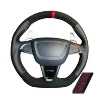 Capa De Volante Em Couro Suede Antiderrapante Para Seat Ibiza 6J Mii 2012-2020 Costurada À Mão Capa De Volante Em Couro Suede Antiderrapante Para Seat Ibiza 6J Mii 2012-2020 Costurada À Mão