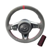 Capa De Volante Em Couro Suede Costurada À Mão Para Mazda MX-5 2016-2020, Personalizada DIY Capa De Volante Em Couro Suede Costurada À Mão Para Mazda MX-5 2016-2020, Personalizada DIY