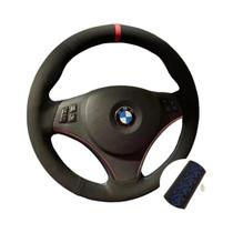 Capa De Volante Em Couro Suede Macio Para BMW E81 E82 E84 E87 E88 E90 E91 E92 E93 335i 2005-2013 Capa De Volante Em Couro Suede Macio Para BMW E81 E82 E84 E87 E88 E90 E91 E92 E93 335i 2005-2013
