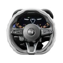 Capa De Volante Em Textura De Fibra De Carbono Preta Para Alfa Romeo Giulia Stelvio 147 Mito