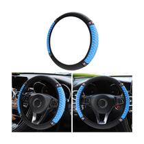 Capa de volante LoyaForba Bling Soft Leather 38 cm azul