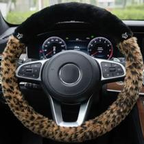 Capa De Volante Pelúcia Luxo Personalizadas Com 2 Strass Cor:Onça Com PretoPingente:Coroinha Capa De Volante Pelúcia Luxo Personalizadas Com 2 Strass Cor:Onça Com PretoPingente:Coroinha