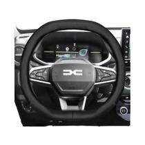 Capa De Volante Ultra-Fina E Respirável Em Couro Preto E Vermelho Para Dacia Sandero, Duster,