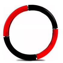Capa de Volante VERMELHO com Anel Cromado Universal