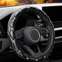 Capa de volante YOGURTCK Diamond Soft Leather 38 cm preta