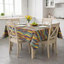 Capa Decorativa e Protetora para Mesa de Cozinha/Jantar Impermeável 1,50x1,40 Contra Líquidos e Su