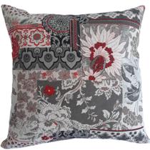 Capa Decorativa p/ Almofada 45x45cm Patchwork Vermelha