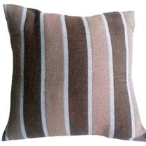 Capa Decorativa p/ Almofada Jacquard 43x43 Listras Bege / Chocolate Capa Decorativa p/ Almofada Jacquard 43x43 Listras Bege / Chocolate