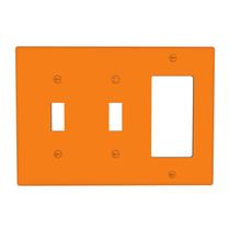 Capa decorativa para interruptor de 3 módulos combinados, laranja queimado