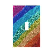 Capa decorativa para interruptor de luz Oilbiexn arco-íris com glitter