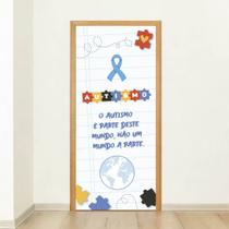 Capa Decorativa para Porta Tema Autismo com Frase de Inclusão e Conscientização Ideal para Escolas