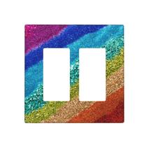 Capa Decorativa para Tomada Oilbiexn Rainbow Glitter 2 Gang