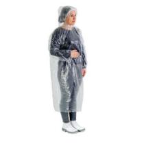 Capa Descartável com Capuz em Polietileno Transparente 1,20m Sem Elástico Prevemax