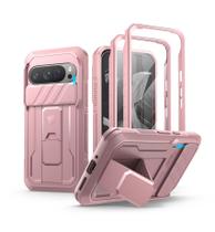 Capa Dexnor para Google Pixel 9 Pro com capa de câmera deslizante rosa