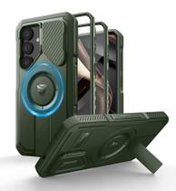 Capa Dexnor para Samsung Galaxy S25 - Com Capa de Câmera Verde Militar Capa Dexnor para Samsung Galaxy S25 - Com Capa de Câmera Verde Militar