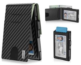 Capa dobrável Wallet Umoven em couro com bloqueio de RFID para homens