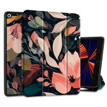 Capa DONGKE para iPad 10,2" (modelos 20192021) com Design Floral e Porta Apple Pencil