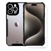 Capa Dual Shock X e Pelicula Nano Vidro iPhone 15Pro-Gshield