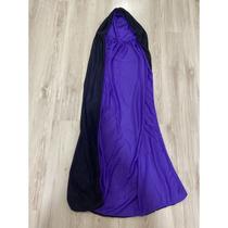 capa dupla com capuz adulto 1,20m festa halloween preto/roxo capa dupla com capuz adulto 1,20m festa halloween preto/roxo